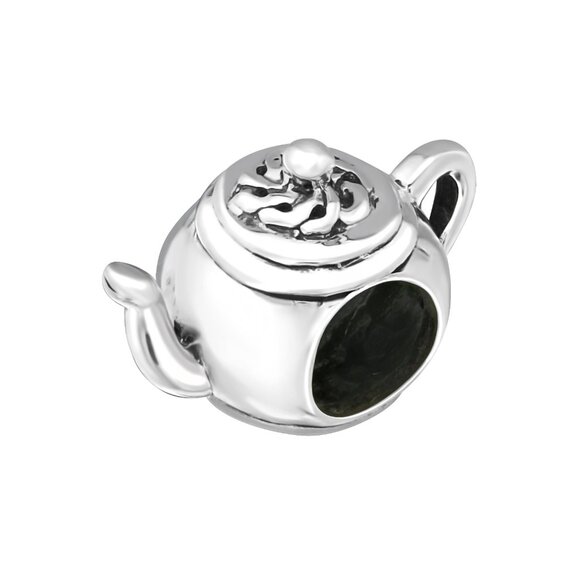 Sterling Silver Teapot Charm Bead - Picture 1 of 1